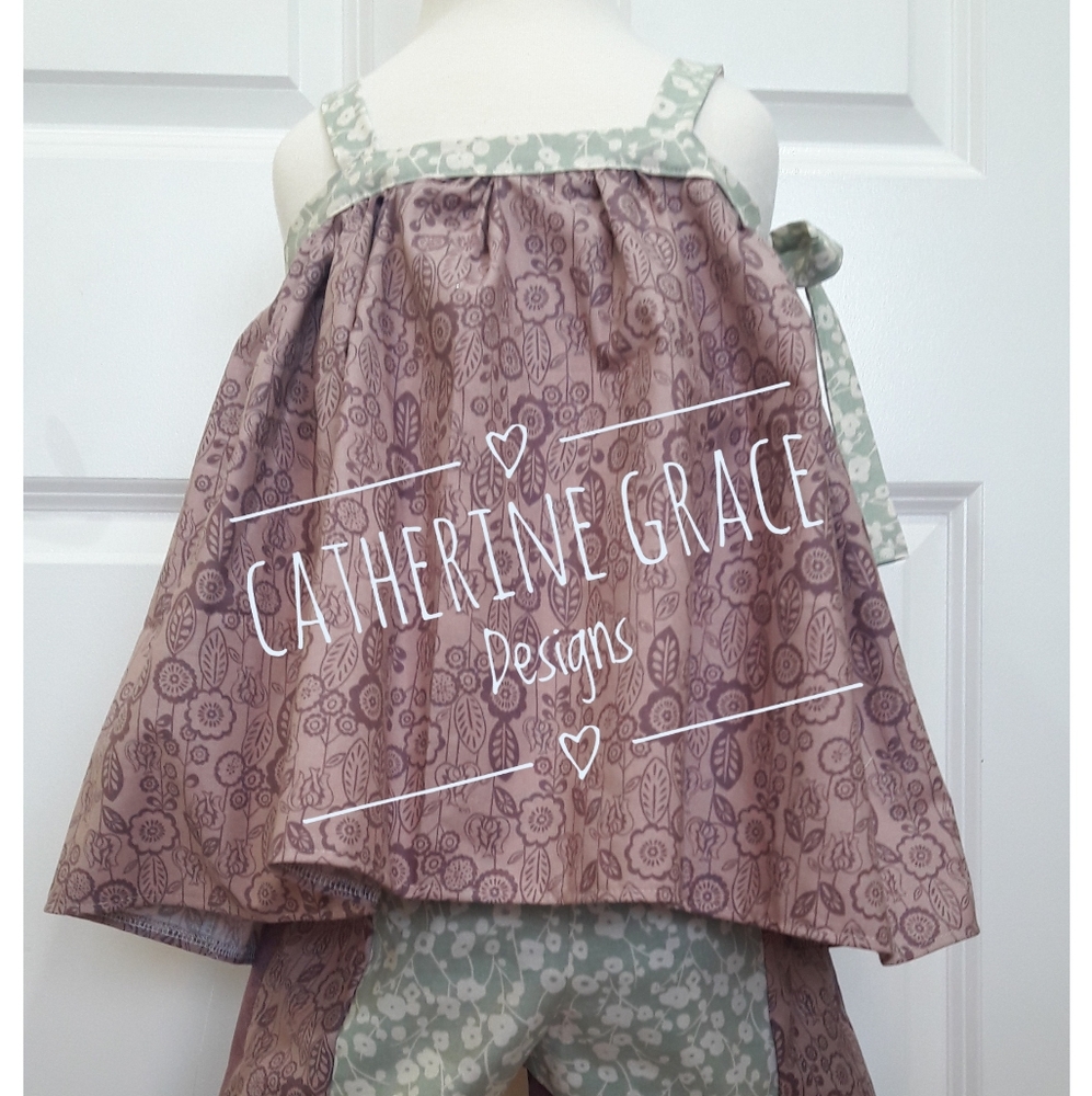 girls summer outfit, size 6 floral outfit